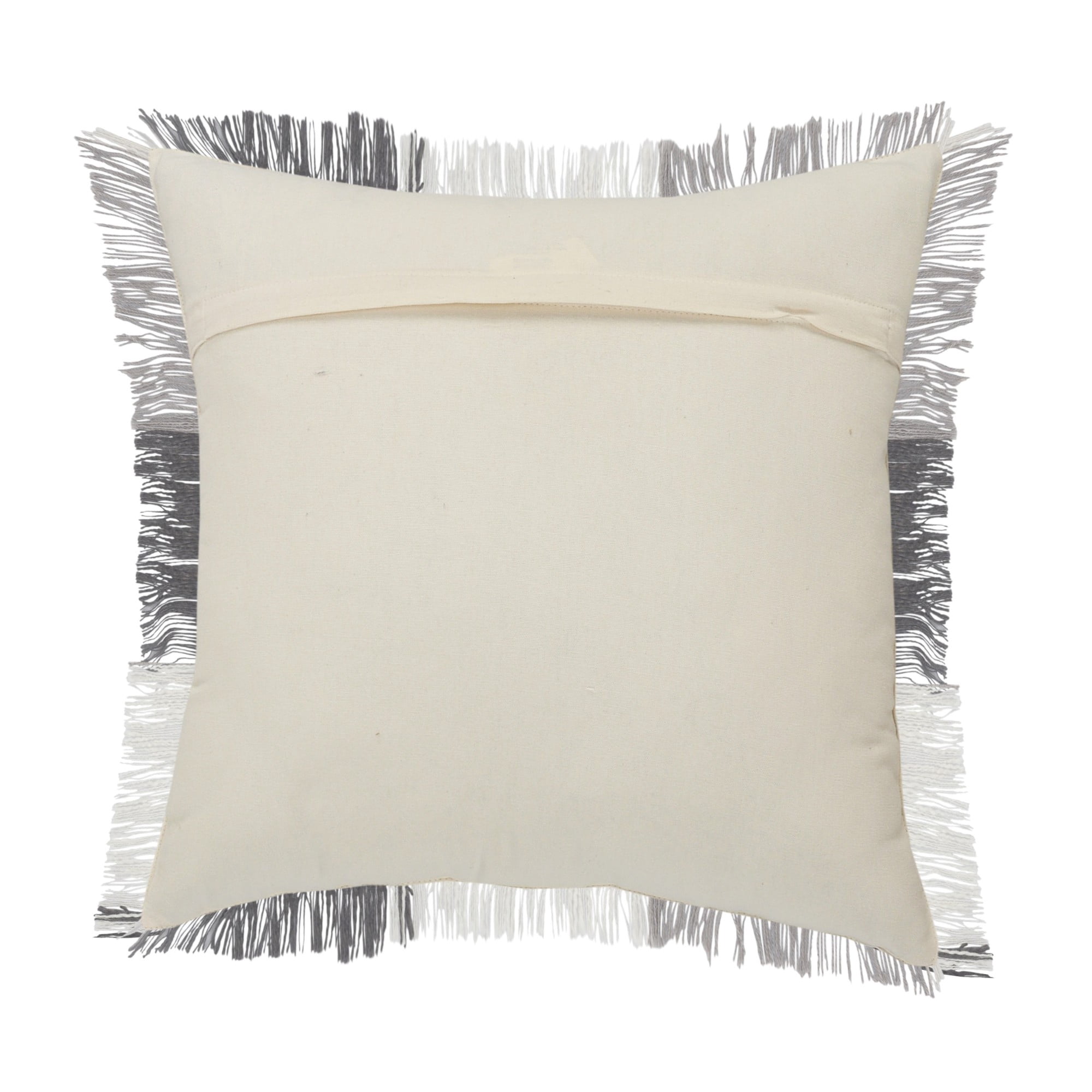 Laddha Home Designs Loomed Plaid Patchwork Cotton Throw Pillow Cover - 20" - Gray and White