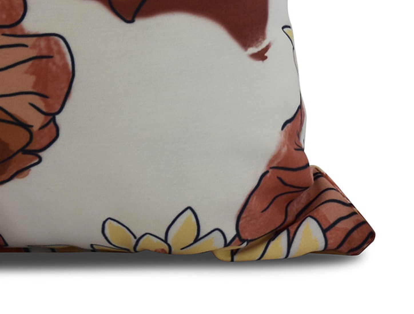 Simply Daisy, 18 x 18 Inch, Lotokoi, Floral Print Pillow, Red Orange
