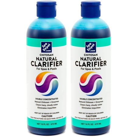 Spa Depot Chitosan Natural Hot Tub & Pool Clarifier Concentrate with Enzymes 2-Pack 16 oz. Bottles
