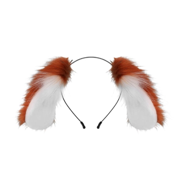 Diadema con orejas de perro, accesorio divertido para el pelo, ideal para fiestas, Halloween, cumpleaños de mascotas. Rojo Marrón