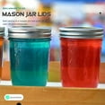 thumbnail image 5 of 12 Pcs Mason Cup Lid with Hole Beverage Tinplate Sealed Jar Covers Glass Drinking Jars Lids Metal Anti-leakage, 5 of 6