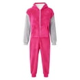 thumbnail image 4 of Ulitacool Boys Winter Romper Crewneck Long Sleeve Onesies Hooded Jumpsuit Warm Home Wears With Color Design For Toddlers And Kids Bodysuits Comfortable Wear Hot Pink 4-5 Years, 4 of 4