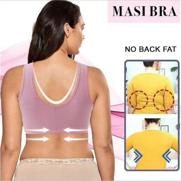 Plus Size Push Up Bra Front Closure Solid Color Brassiere Bra 36-46 Wireless  Underwear for Women 