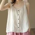 thumbnail image 2 of Tank Top for Women Linen, 2026 Summer Comfy Casual Loose Lightweight Sleeveless Shirts, White 2XL, 2 of 8