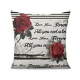 thumbnail image 2 of Valentine's Day Black and Red Rose Flower Throw Pillow Covers 18 X 18 Inch, Set Of 4, Linen Study Sofa Cushion Cover Indoor Living Room Home Decor（double-side）, 2 of 2