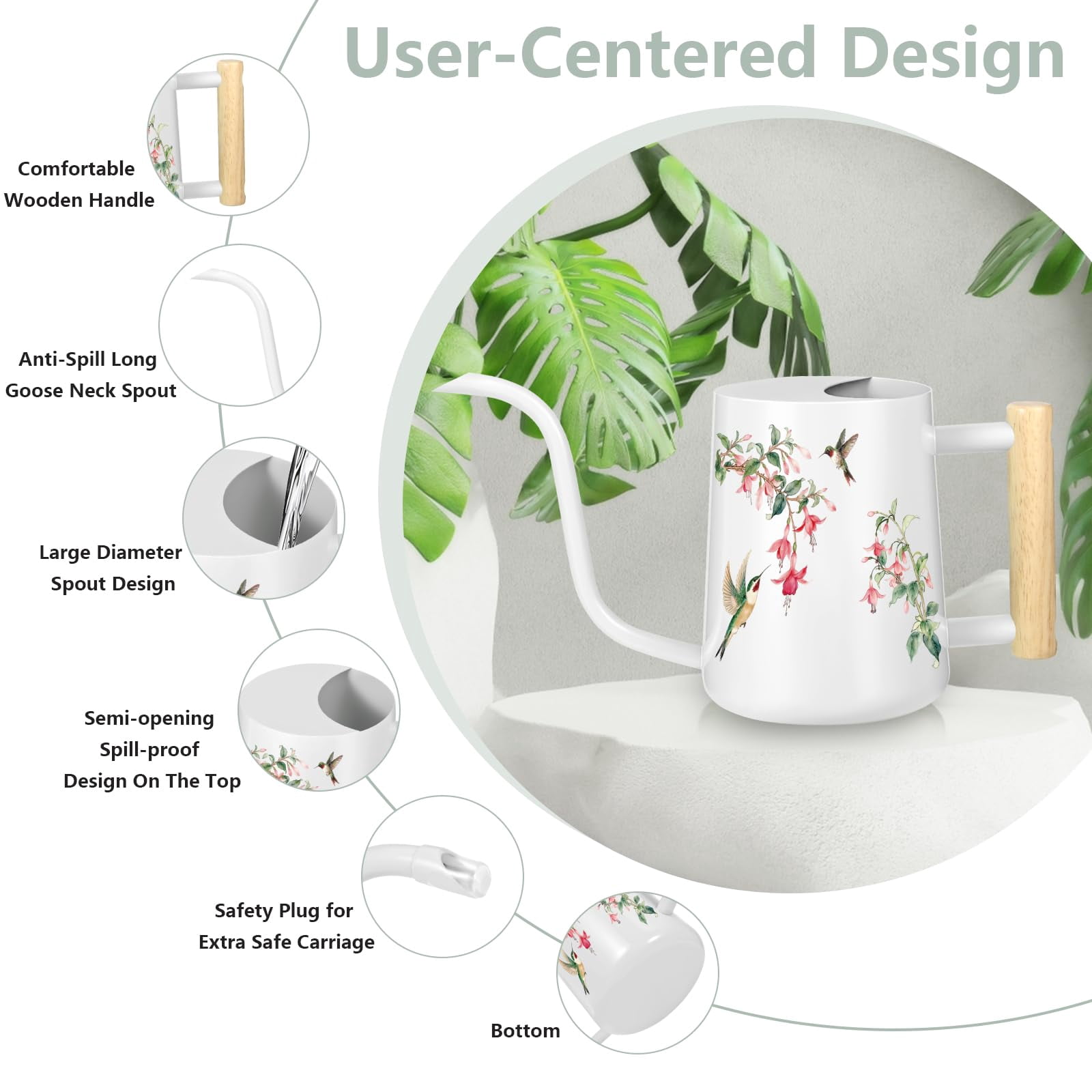Watering Can Indoor Plants, 35oz Small Stainless Steel Metal Watering Can Modern Decorative Watering Pot with Long Spout for Indoor House Plant Bonsai Garden Flowers (Copper) - WHITE 1