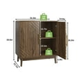 thumbnail image 2 of HIUU Small Walnut sideboard Buffet cabinet,Carved Sideboard,Small Accent Cabinet,Wood Credenza with Adjustable shelves,For Living Room, Entryway, Hallway, Office, Kitchen and Dining Room, 2 of 7