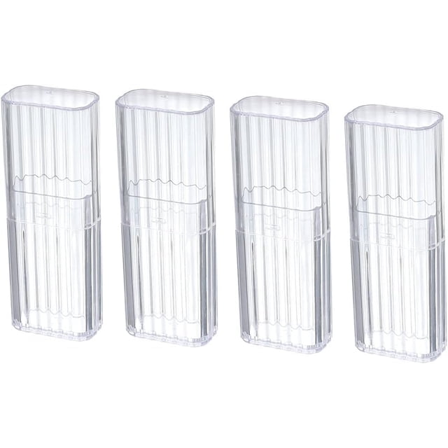 JIAXINGBING 4Pcs Portable Dental Floss Storage Box, Floss Dispenser, Floss Picks Case, Transparent Plastic, Cotton Swab Box