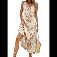 thumbnail image 1 of Vestido de Verano para Mujer, Estilo Bohemio, Informal, con Lazo Frontal y Estampado Floral, para Playa y Verano. 1 L, 1 of 9