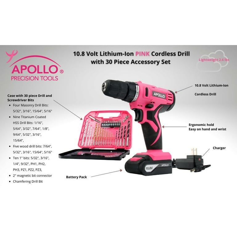 Tools 10.8-Volt Lithium-Ion 3/8 in. Cordless Drill with Accessory Set (30-Piece) Tools 10.8-Volt Lithium-Ion 3/8 in. Cordless Drill with Accessory Set (30-Piece)