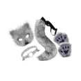 thumbnail image 3 of BELOVING Ensemble Collier et Queue d'Animal Visage d'Halloween pour Bal Boîte de Nuit Jeu de Rôle Gris Foncé, 3 of 9