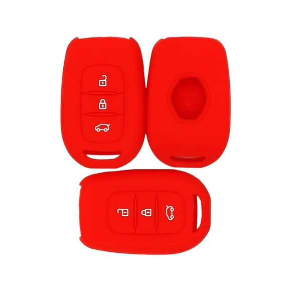Seitruly Funda de silicona segura y moderna para llave de coche de 3 piezas con textura suave para mayor comodidad Electrónica rojo