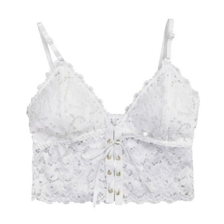 

Fantadool Ladies Lace Bra Adjustable Shoulder Straps V-neck Daily Bra Deep V Gathered Drawstring Lace