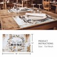 thumbnail image 3 of Placemats 1 Pack, Home Sweet Woven Placemat, Linen Place Mats for Kitchen/Dining Tables, Wreath Botanical Farmhouse Plants Gradient Brown Washable Table Mats for Party, 3 of 8