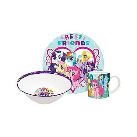 Hasbro My Little Pony Rainbow Dash 3Pc Ceramic Dinnerware Set - Plate, Bowl, Mug