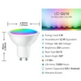 thumbnail image 5 of Smart Bulb, RGB Color Changing LED Light Bulbs,Smart Spot Light Bulb ,Tuya GU10 WIFi Smart LED Bulb Dimmable 5W RGBCW GU10 for /Siri Voice Control for Living Roomn Bedroom Office Hotel, 5 of 7