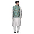 thumbnail image 3 of Atasi Ethnic Dupion Silk Kurta Pyajama Set With Printed Nehru Jacket For Mens, 3 of 3