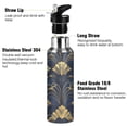 thumbnail image 3 of Yayeee 20oz Insulated Water Bottle Double Wall Stainless Steel with Flip Straw Lid, Gold Art Pattern, 3 of 7