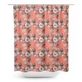 thumbnail image 1 of S4Sassy Orange Floral & Kingfisher Bird Water Repellent Bath Shower Curtain With Roller Rings Hook-60 x 75 Inch, 1 of 6