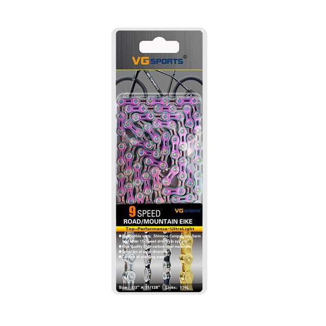 QualitChoice VG Sports Chaîne de Vélo Colorée 8 9 10 11 Vitesses Demi-Complète 9 Vitesses Demi-Creuse Colorée