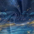 thumbnail image 2 of 60 Inch Round Tablecloth with White Lace Trim Fall Table Cover for Elegant Dining Decor Magical Night Sky with Fish, 2 of 8