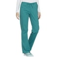 thumbnail image 3 of Cherokee Workwear Stretch Women Scrubs Pant Mid Rise Straight Leg Drawstring, WW130T, L Tall, Teal Blue, 3 of 7