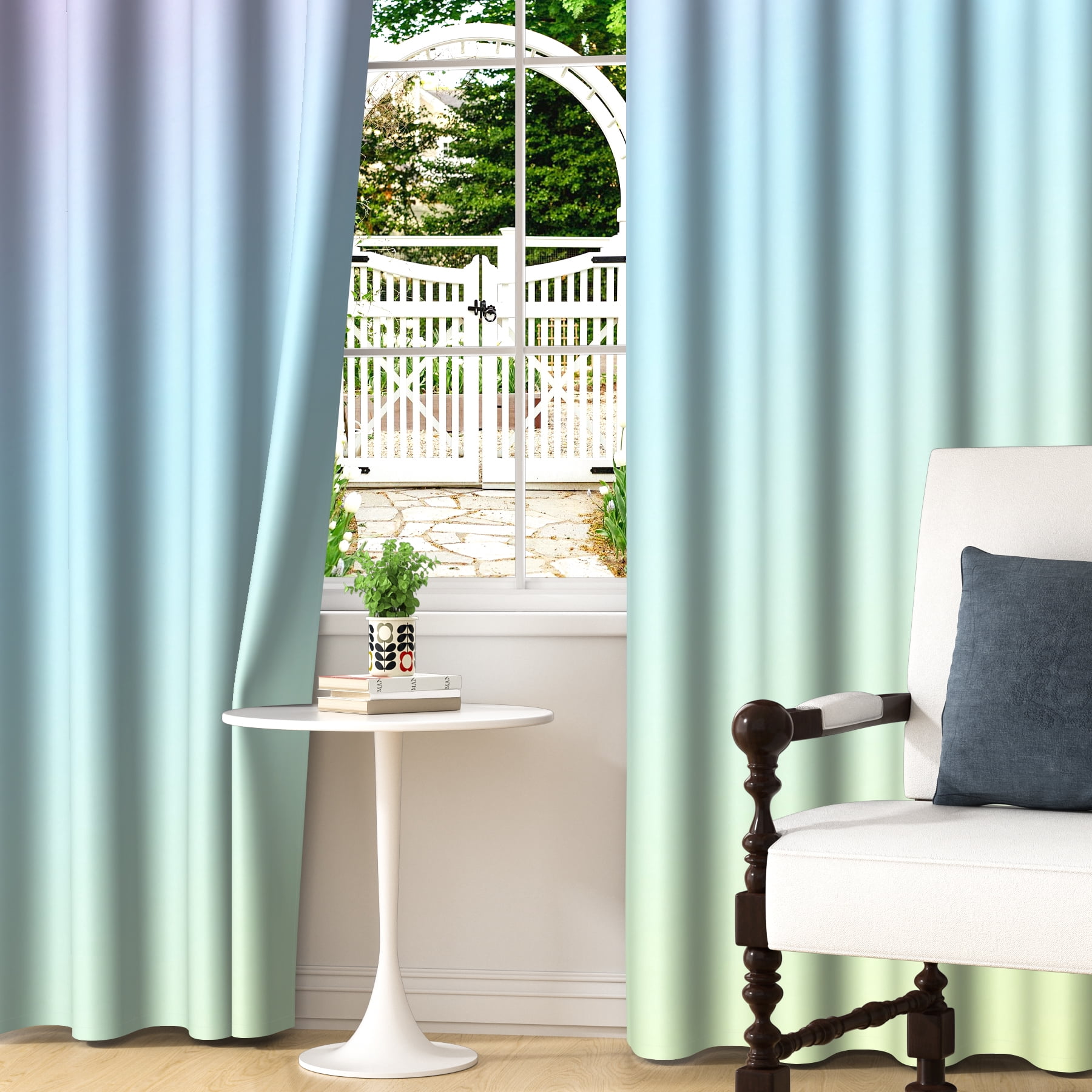 Lfeey Purple Gradient Ombre Blackout Curtains, Room Darkening Grommet Curtains, 42x72 inches, 2 panels