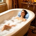 thumbnail image 2 of Almohada de baño para bañera con ventosas, almohada de espuma de PVC para bañera, cojín de soporte para cabeza y cuello, accesorio para spa en casa, reposacabezas ergonómico para bañera con 8, 2 of 6