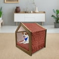 thumbnail image 3 of Burnt Orange Pet House, Leafage Pattern with Victorian Lace Design Inspired Flower Petals, Outdoor & Indoor Portable Dog Kennel with Pillow and Cover, 5 Sizes, Burnt Orange Burgundy, by Ambesonne, 3 of 5