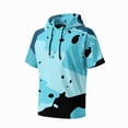 thumbnail image 5 of OIOLOYJM Hoodies for Men Sun Protection UPF Camo Short Sleeve Hooded Shirts Rash Guard Quick Dry Hiking Fishing Clothes Sky Blue M, 5 of 5