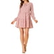 thumbnail image 5 of INSPIRE CHIC Vestidos de mujer en capas con cuello atado, vestido tipo babydoll en capas, color beige y rojo, 5 of 6