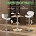 thumbnail image 6 of Adjustable Swivel Bar Stools Set of 2, Modern Upholstered Bar Chairs for Kitchen Island Dining Room Pub Counter(White), 6 of 9