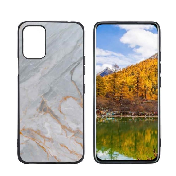 Marble111-219 Phone Case, Degined for LG Q52 Case Men Women, Flexible Silicone Shockproof Case for LG Q52