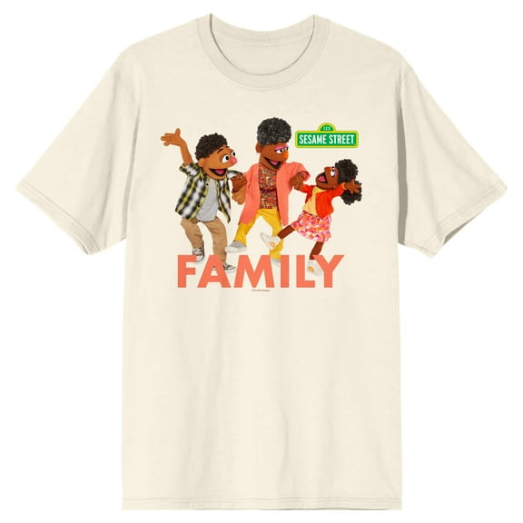 Sesame Street Grandma Nell & Family Crew Neck Short Sleeve Natural Men's T-shirt