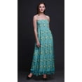 thumbnail image 5 of Bimba Leaves & Arabian Jasmine Floral Print Women Smocked Bodice Beach Sun Dress-Large, 5 of 7