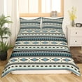 thumbnail image 2 of Western Duvet Cover Southwestern Native Aztec Bedding Sets King,Ethnic Arrow Comforter Cover Vintage Exotic Geometric Triangle Bed Set,African Indian Tribal Geometry Boho Decor,Pebble Gery Blue, 2 of 5