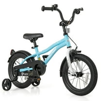 Costway 14" Kids Bike for 3-5 Years Old Boys & Girls with Adjustable Seat Handbrake Reflectors Blue