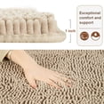 thumbnail image 3 of Alfombra de baño LOCHAS Luxury Shaggy de felpilla, 60 x 150 cm, color beige, 3 of 6