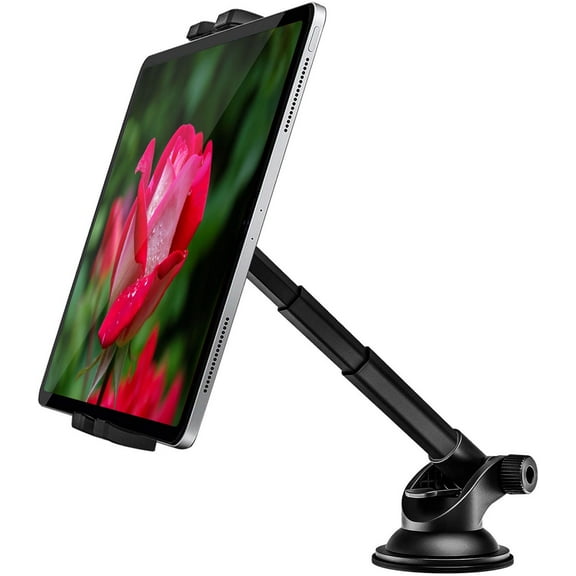 woleyi Telescopic Car Tablet Holder Phone Mount Suction Cup Mount With Strong Force for Car Windshield Dashboard Compatible for  More 4-12.9" Cell Phones and Tablets