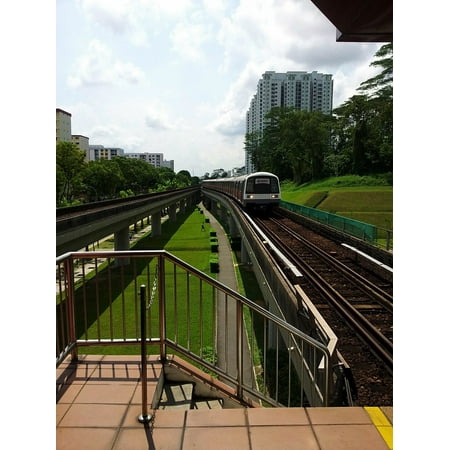 Framed Art for Your Wall Track Transport Train Singapore MRT Transportation 10x13 (Best Singapore Mrt App Android)