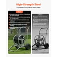 thumbnail image 5 of VEVOR Water Hose Reel Cart, 200/300ft High-Pressure Garden Hose Cart, Hoses Reel Carts with Two Wheels, Handle & Heavy-Duty Mesh Storage Basket, Dual-Purpose Portable Hoses Reels for Garden, Car, Pet, 5 of 9