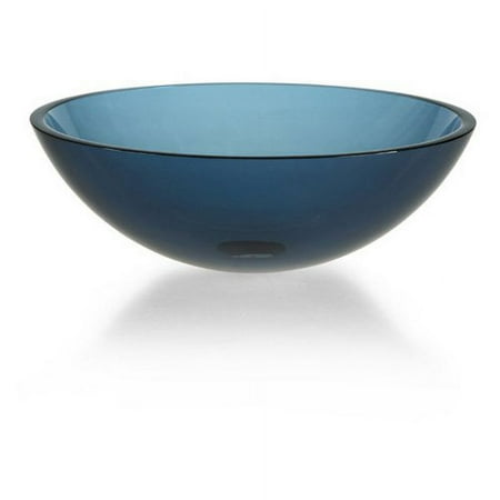 Xylem GV101BLU Round Glass Vessel Sink - Clear Blue
