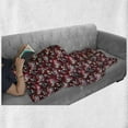 thumbnail image 5 of Floral Soft Flannel Fleece Throw Blanket, Continuous Bindweed Japanese Traditional Illustration, Cozy Plush for Indoor and Outdoor Use, 50" x 70", Maroon Sea Blue, by Ambesonne, 5 of 5