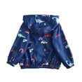 thumbnail image 6 of Toddler Boys Girls Jacket Lightweight Hooded Windbreaker Kids Water-Resistant Light Rain Jacket Print Outwear Blue 9-10 Years, 6 of 6