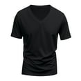 thumbnail image 4 of Fanxing Mens V Neck Undershirts Under $10 Black Stretch Blend Undershirt Tops M, 4 of 8