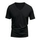 thumbnail image 5 of Playera Elvqul para Caballero Manga Corta Casual Negro Cuello en V Gym sin Estampado, 5 of 9
