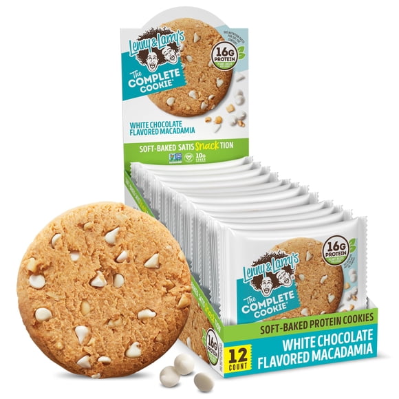 Lenny & Larry's Galleta Vegana con Proteína sabor Chocolate Blanco con Macadamia - Caja con 12