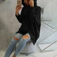 thumbnail image 5 of Womens Sweatshirt Fashion Hooded Asymmetric Zipper Pullover Sweatshirt Fall Winter Oversized Front Open Coat Tops With Pockets For Sweatshirt For Women, 5 of 5