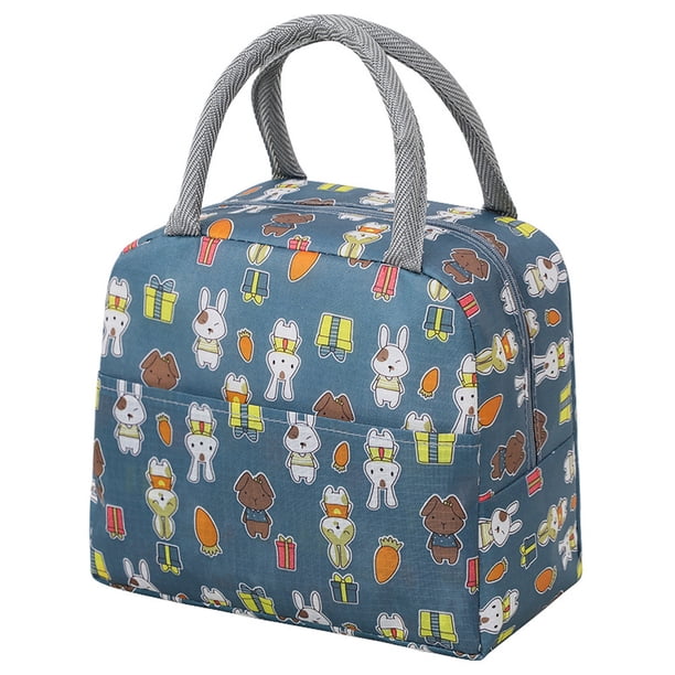 1 Uds. Fiambrera de dibujos animados, bolsa de tela Oxford, bonita bolsa bento portátil para estudiantes para trabajar con bolsa térmica de arroz individual