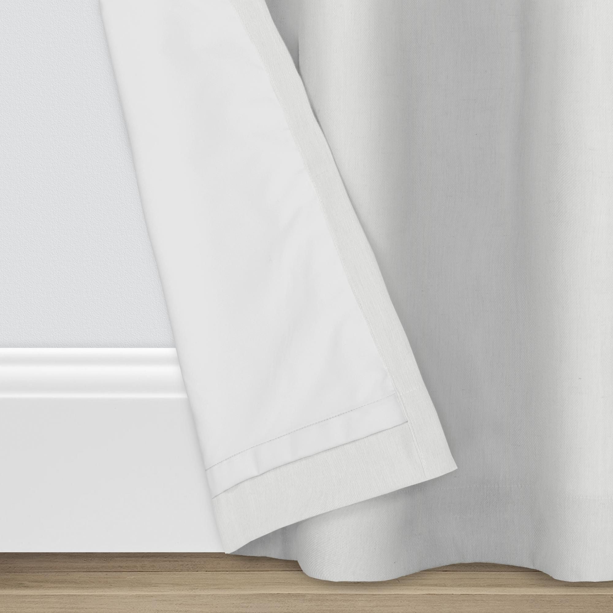 Eclipse Hadley 100% Blackout Curtain Panel, Linen Blend Grommet Window Curtain, 1 Panel, 50 In Wide x 72 In Long, White